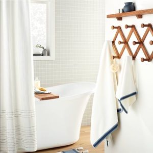 Hearth & Hand Accent Stripe Bath Linens Sour Cream/Blue